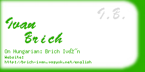 ivan brich business card